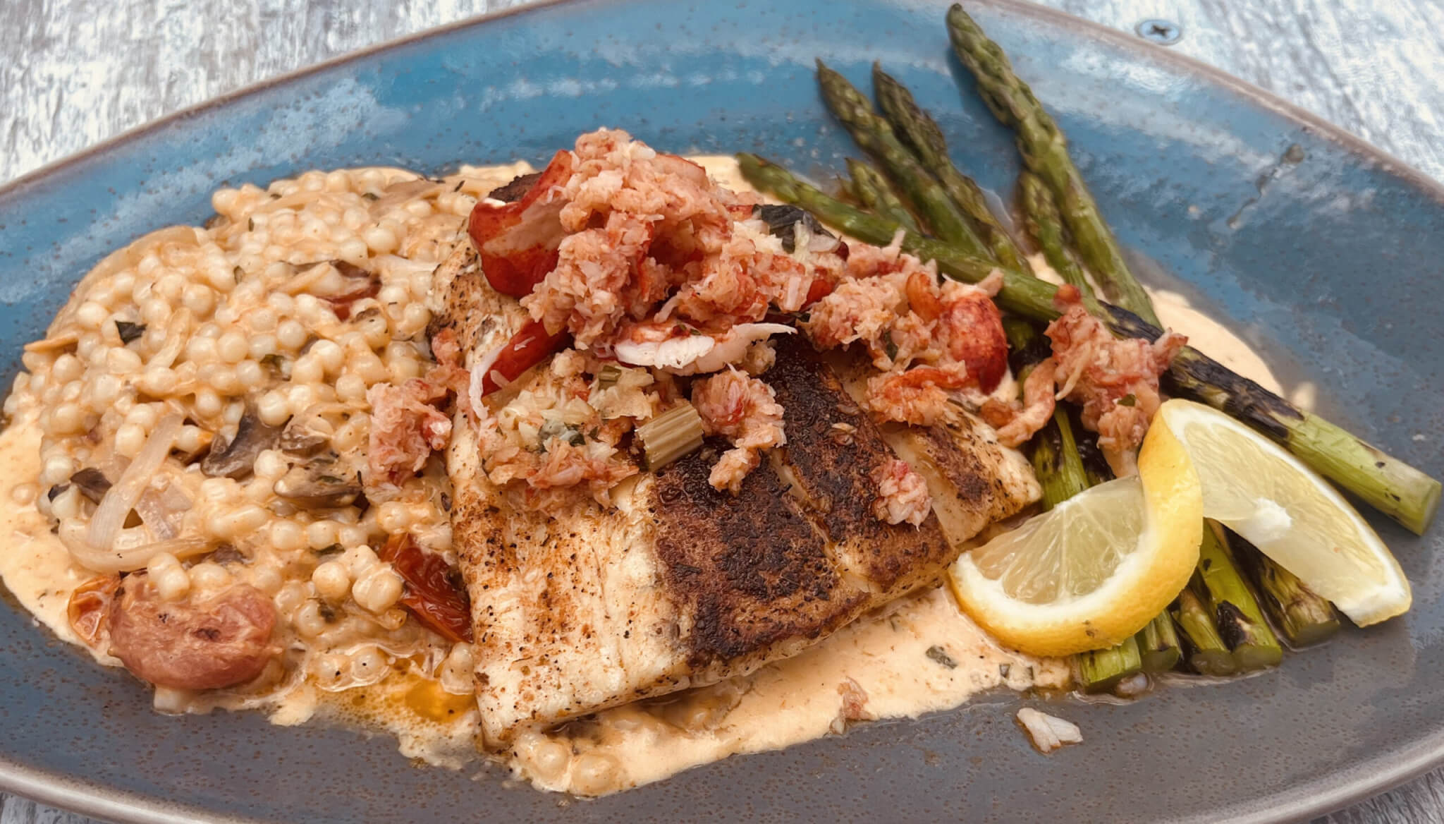 lobster cous cous closeup